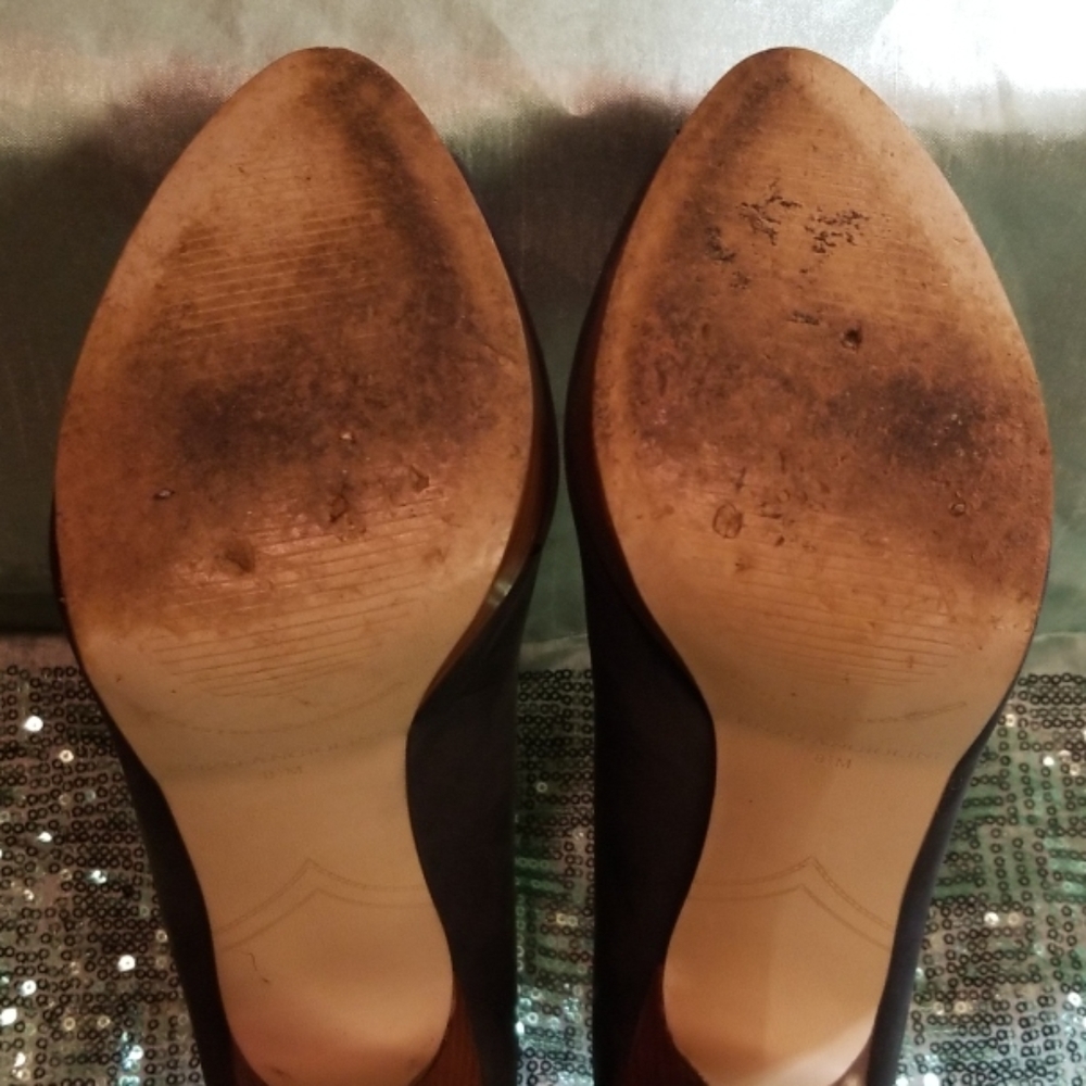 Enzo Angiolini Leather Open Toe Heels - Picture 7 of 8